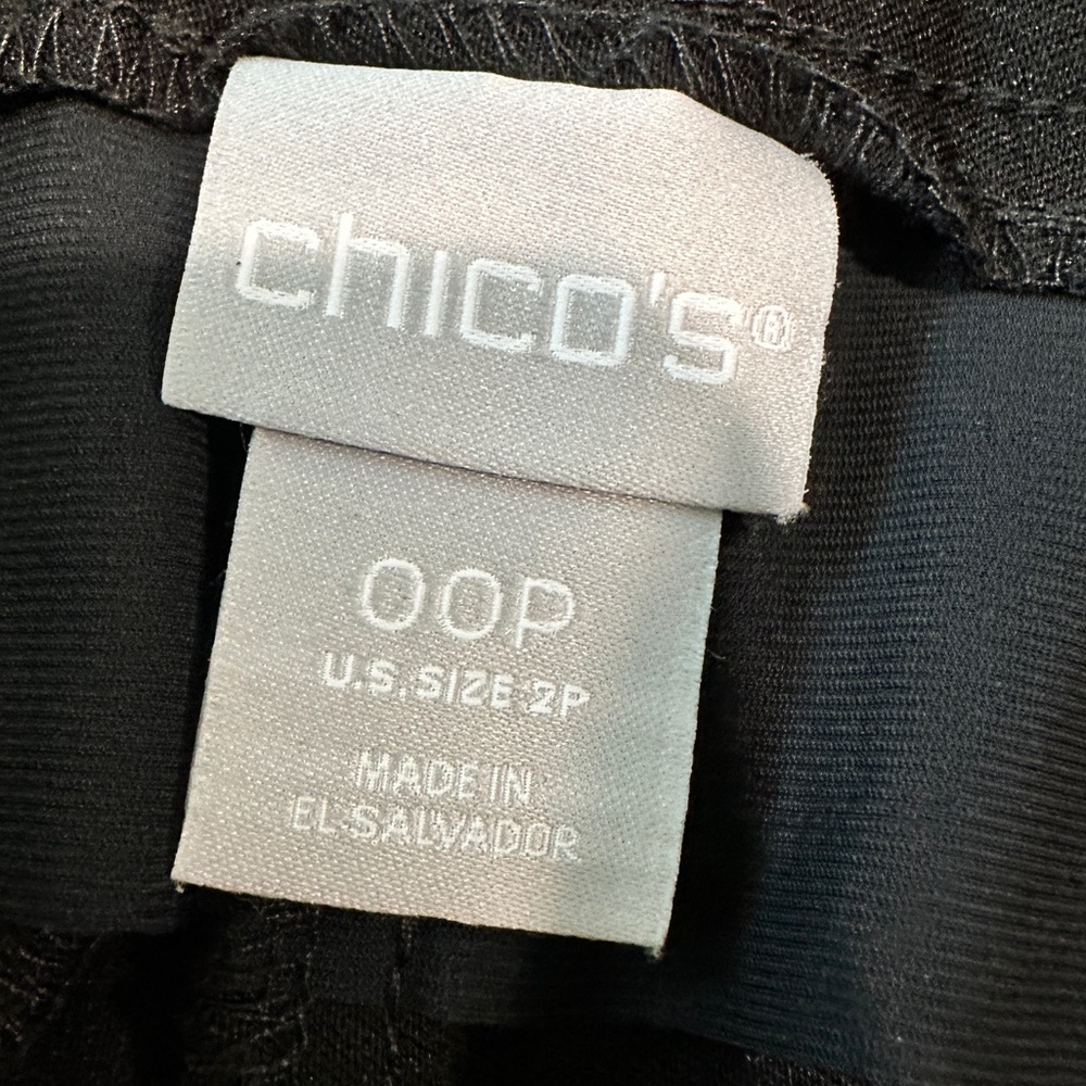 Chico’s Basic Slit Ankle Pants Size 2P Black - Picture 5 of 11